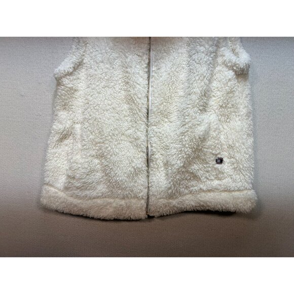 Tommy Hilfiger Women's Faux Fur Sherpa Cardigan Vest Full Zip Sz M White Pockets - Picture 6 of 12